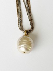 Vtg Majorica 16mm Baroque Faux Pearl 925 Sterling Silver Multi Strand Necklace