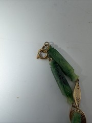 Large Vintage Faux Green Jade LUCITE Pendant (Plastic) Necklace 18.5″