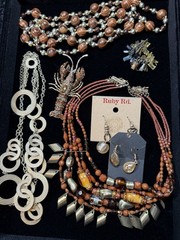 Vintage Now Curated Boho Jewelry Lot Handmade Statement Necklace 10pc