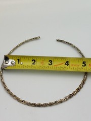 Braided Twisted Neck Wire Collar Silver Plated Brass Vintage