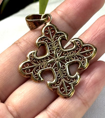Vintage cross pendant 925 Sterling silver Italy