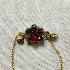 Vintage Bohemian Garnet Gold Tone Jewelry Lot Cross Pin Earrings Safety Chain