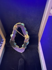 Oooh Free Brooch for Women Turquoise Lapis Lazuli Natural Stone