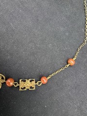 Antique Czech Brass and Glass Necklace