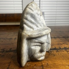 Gorgeous 2 Tone Grey Stone Heavy Warrior Spiritual Statue
