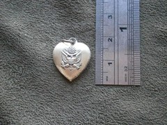 United States Army Seal Vtg Brushed Puffed Sterling Silver Charm Pendant 1.1g