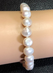 Vintage Genuine Real Freshwater Pearl Bracelet Sterling Silver 925 Knotted P18
