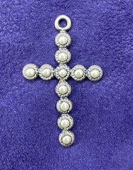 Silver Plated Pewter Jerusalem Cross Pendant Charm