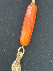 Vintage Turkmen Silver Carnelian Asyk Heart Necklace Yemeni Tribal Statement