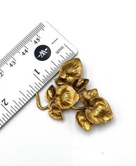 Vintage The Museum Company TMC Brooch Pin Leaves Leaf Gold Plated Pewter Signed