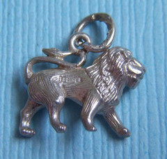 Vintage English lion sterling charm