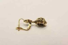 Round Moissanite 14K Yellow Gold Plated Vintage Dangle Engagement Women Earrings