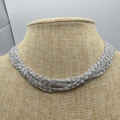 Vintage Sarah Coventry Silver-Tone Multi-Strand Layered Necklace Retro