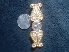 Gold Plated Pewter Cameo Coin Pin Brooch Ben- Amun?