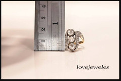 1.20CT Lab-Created Round Cut Diamond 3 Stone Vintage Ring 14K 2-Tone Gold Finish