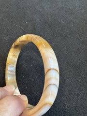 Vintage Vintage Natural Agate Banded Bangle Bracelet