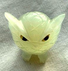 Vintage Rare Original Jade Nephrite Owl Figurine