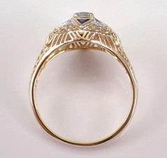 2.5Ct Art Deco Style Lab Created Diamond Engagement Anniversary 14K Gold FN Ring