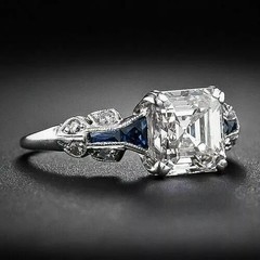 2Ct Art Deco Vintage Style Lab Created Diamond Engagement 14K White Gold FN Ring