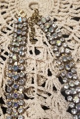Bijoux M.G. Czech Republic 1940-1950 Antique Necklace,16″, 3″Crystal Medallion