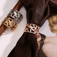 Arc Shape Hollow Design Scarf Clips Zinc Alloy Scarves Brooches Handkerchiefs