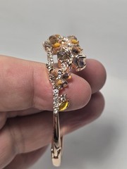 Vintage Napier Rose Gold Tone Floral Bangle Bracelet Fashion Costume Jewelry
