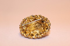 Vintage Barclay Faux Pearl Cluster Gold Tone Filigree Brooch Pin Signed 1940s–50