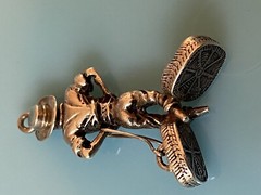 Vintage Sterling Silver Fish Monger Seller Fisherman Basket Bracelet Charm 7