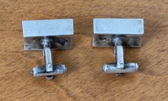 Antonio Pineda Taxco Mexican Modernist Sterling Silver 925 cufflinks Vtg Rare