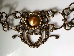 Vintage Brutalist Gothic Necklace Bronze Signed One Of A Kind OOAK Sculptural 73