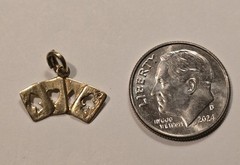 14k Gold Suit Cards Pendant Vintage Custom Made