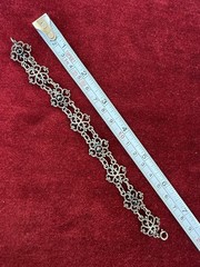 Antique Silver&Pyrope Garnets Rose-cut Filig.Armband Bracelet Jugendstil Austria