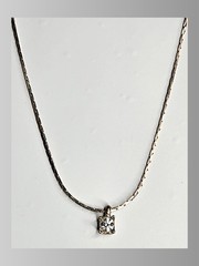 18 Inch Silver Tone Solitaire Necklace