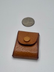 Vintage English Leather Double Sided Square Cufflinks in Leather Travel Case