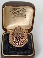 Vintage 1990-s 14 Ct Rolled Gold Zircon Ring Size UK P US 7 3/4 – Hallmarked!