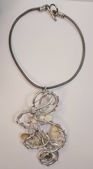 Jeff Lieb Statement Necklace Swarovski Crystal Shell Abstract Art Boho Signed