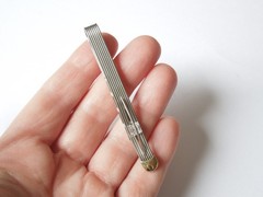 Tie Clip Stainless Steel & 585 Gold Vintage 5.1 g/7.2 x 0.7 cm