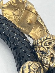 Vintage Snake Bracelet Black Mesh Bypass Wrap DL Auld