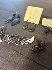Bulk Vintage Earrings, Silver, And Other Metals/Gems 40 Grams