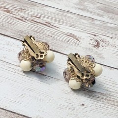 Vintage Clip On Earrings Cream & Other Colors Cluster