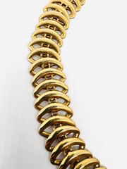Wide Articulated Gold Tone Elliptical Links Necklace 18 Inches Vintage Jewelry
