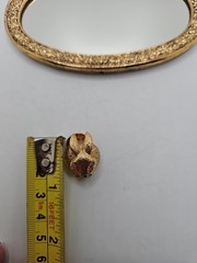 Vintage Signed Gold Crown Bunny Rabbit Lapel Pin Trembler Pink Rhinestone Eye