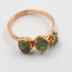Peridot Gemstone Ring, Ring, Rough Gemstone Ring For Her, Material Brass Ring