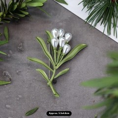 Green Plant Pearls Brooch Stick Pin Flower Vintage Style Fashion New