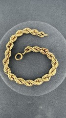 Vintage Rope Link Bracelet XRF Tests Approx 10.3K Gold 20.6g 7.25” Estate