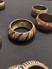 Vintage Metal Bangles And Cuff Brackets Layered Style Silver Copper And Bronze