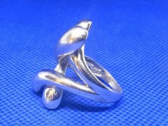 X05 Sculpture Double Criss Cross Modernist 925 Sterling Silver Ring 8g Size 8.5
