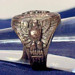WW2 Sterling Silver Military Signet Ring 15.2 Grams Size 8.75 FD Sterling