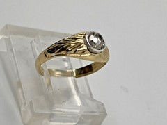 Vintage 14k Yellow Gold .06 Ct Rose Cut Diamond Baby Ring Size 1/2 – 1.4 Grams