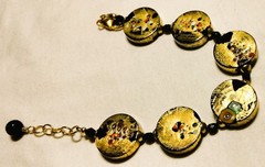 Vintage Venetian Fancy Glass Beads ala Gustav Klimt Beaded Necklace Demi Parure